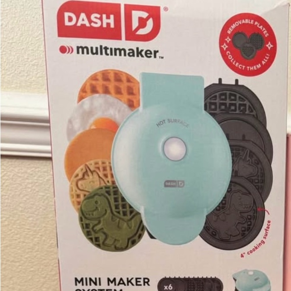 Ash Mini Maker Waffle Iron - Aqua